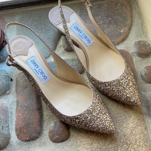 Gold glittery Jimmy Choo heels